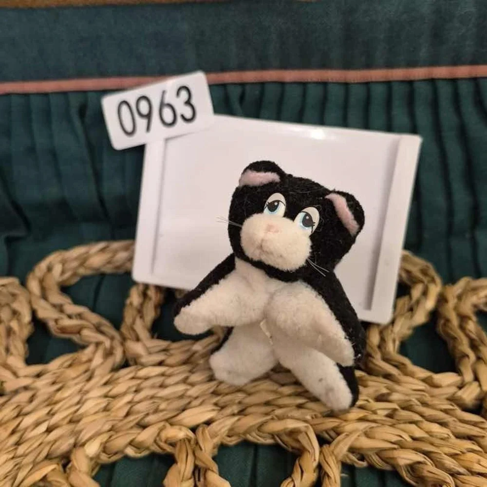 ✅Boyds Bears Allie Fuzzbucket Black White Cat Plush Bean Bag 3 inches #️⃣0963